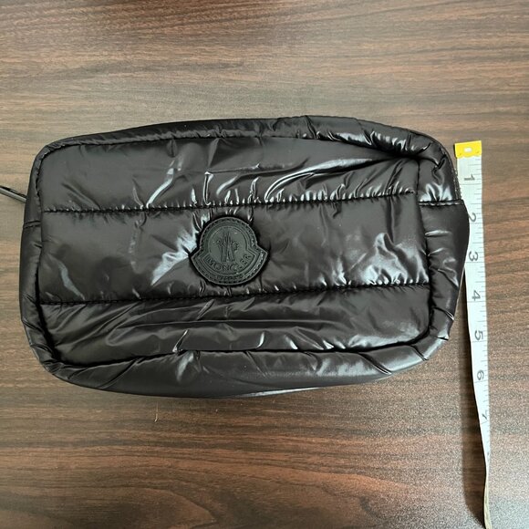 Moncler Black VIP Toiletry Bag Cosmetic Clutch Makeup Puffer Purse New - Picture 4 of 9